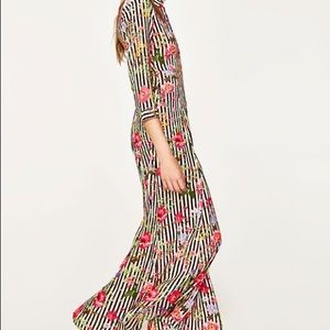 ZARA Striped and Floral Maxi
